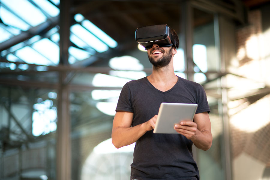 Man-using-virtual-reality